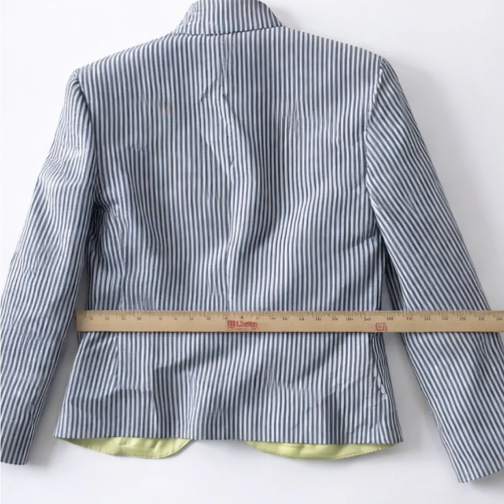 Vintage‎ Flores & Flores Seersucker Blazer + Satin Tank Set Green XS/S USA